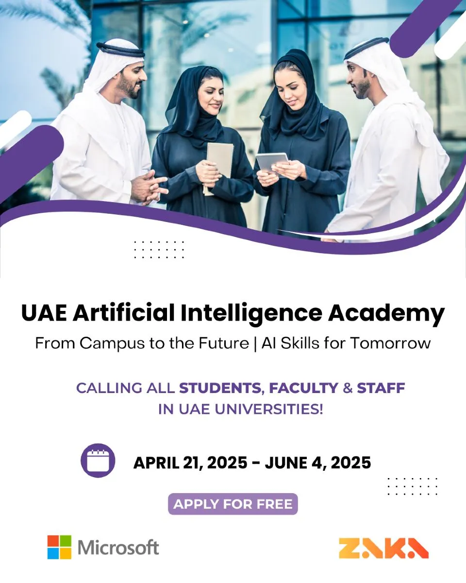 Campaign artwork for the UAE Artificial Intelligence Academy, run with Microsoft and ZAKA